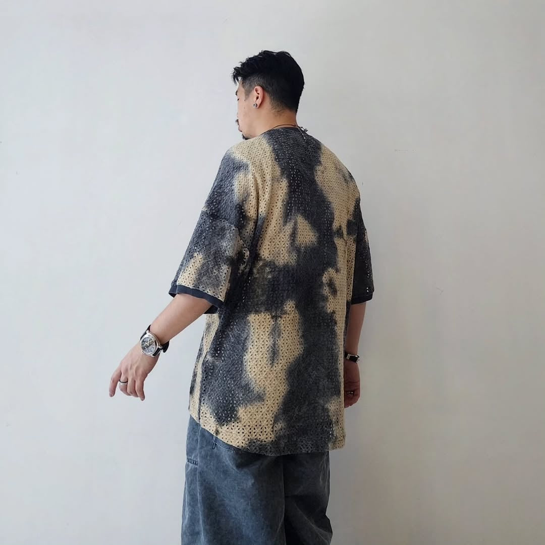 MERELY MADE / Dark Sea Navy Merely Vintage Dyed Knitting T-Shirt
