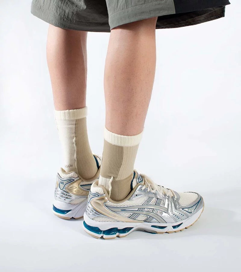 Patch Beige - Patchwork Crew socks