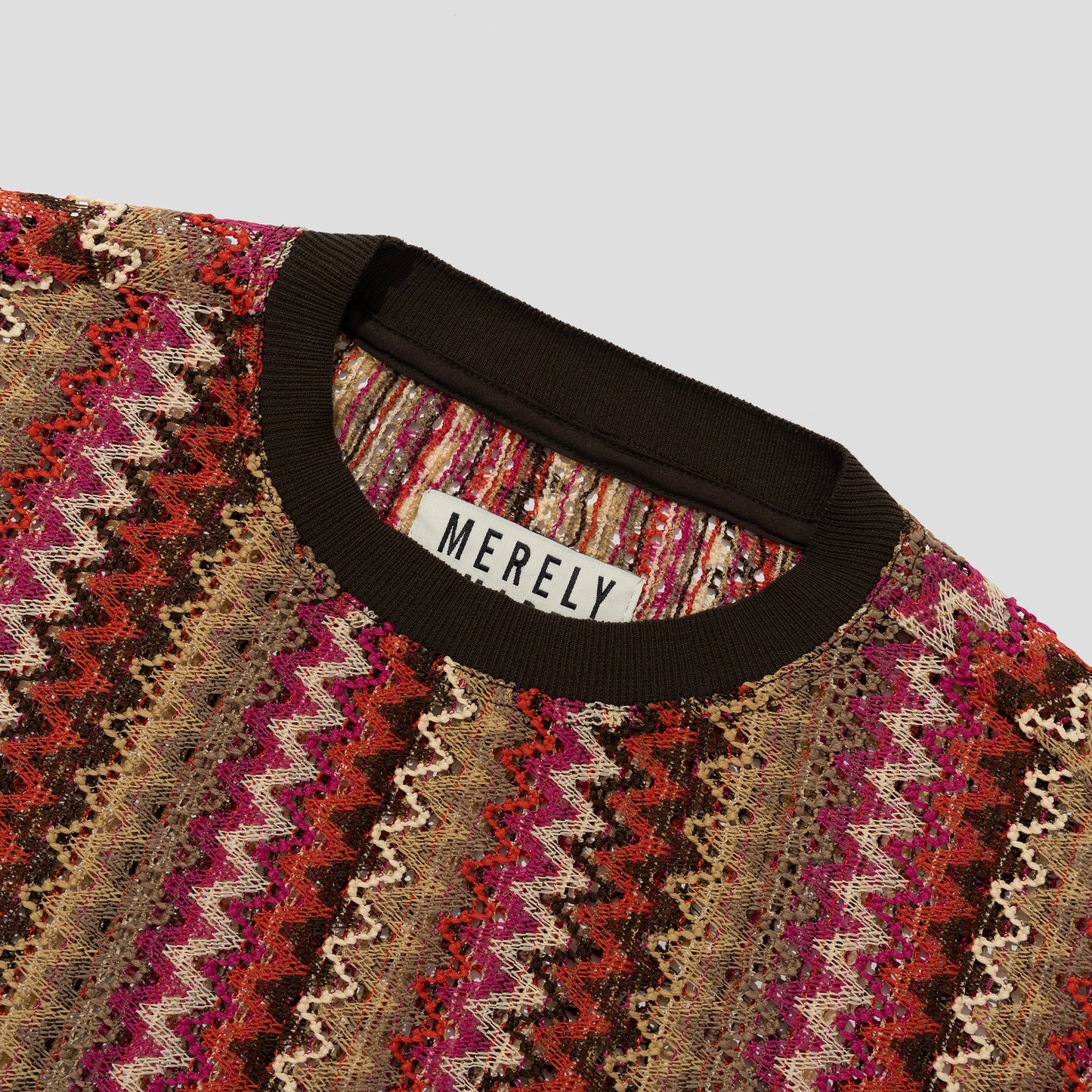 MERELY MADE / Pink Merely Hmong Hoa Knit T-Shirt