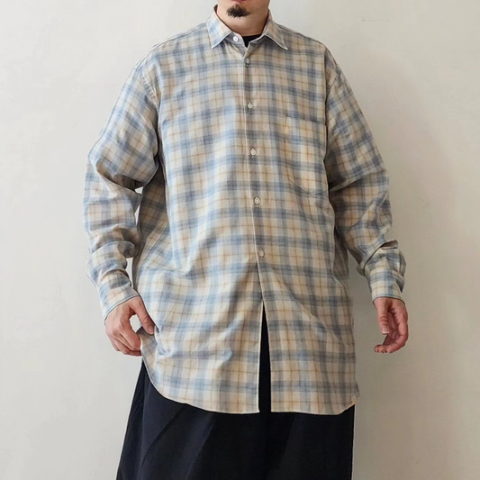 INTERIM / Supima Wool Check Regular Collar Shirt