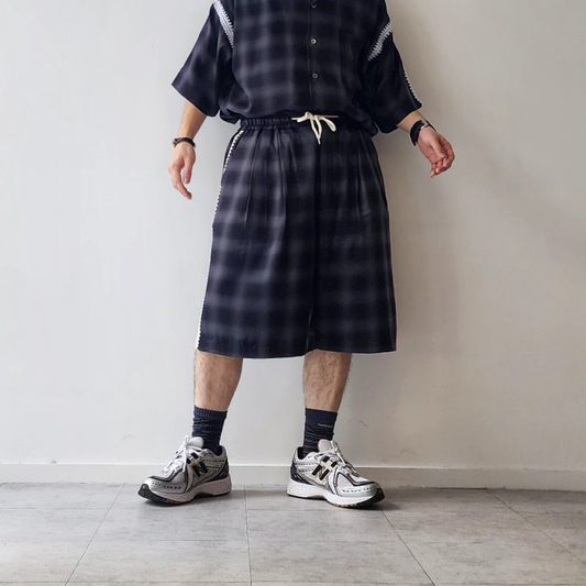 DISCOVERED / Ombre Check 2 Tuck Shorts