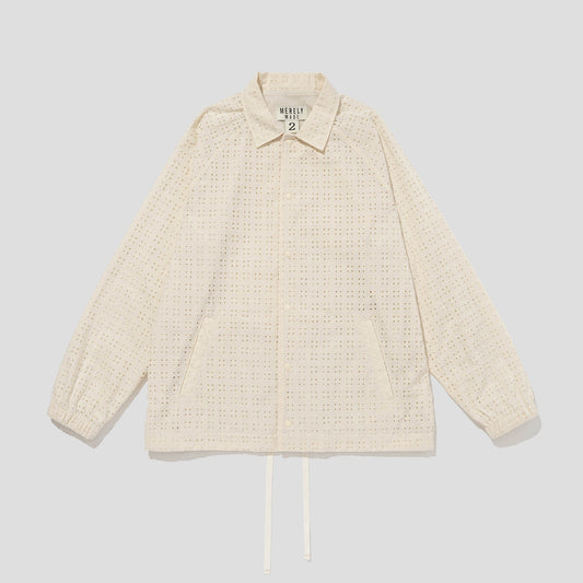 MERELY MADE / Cream Merely Premium Flower Lace Coach Jacket