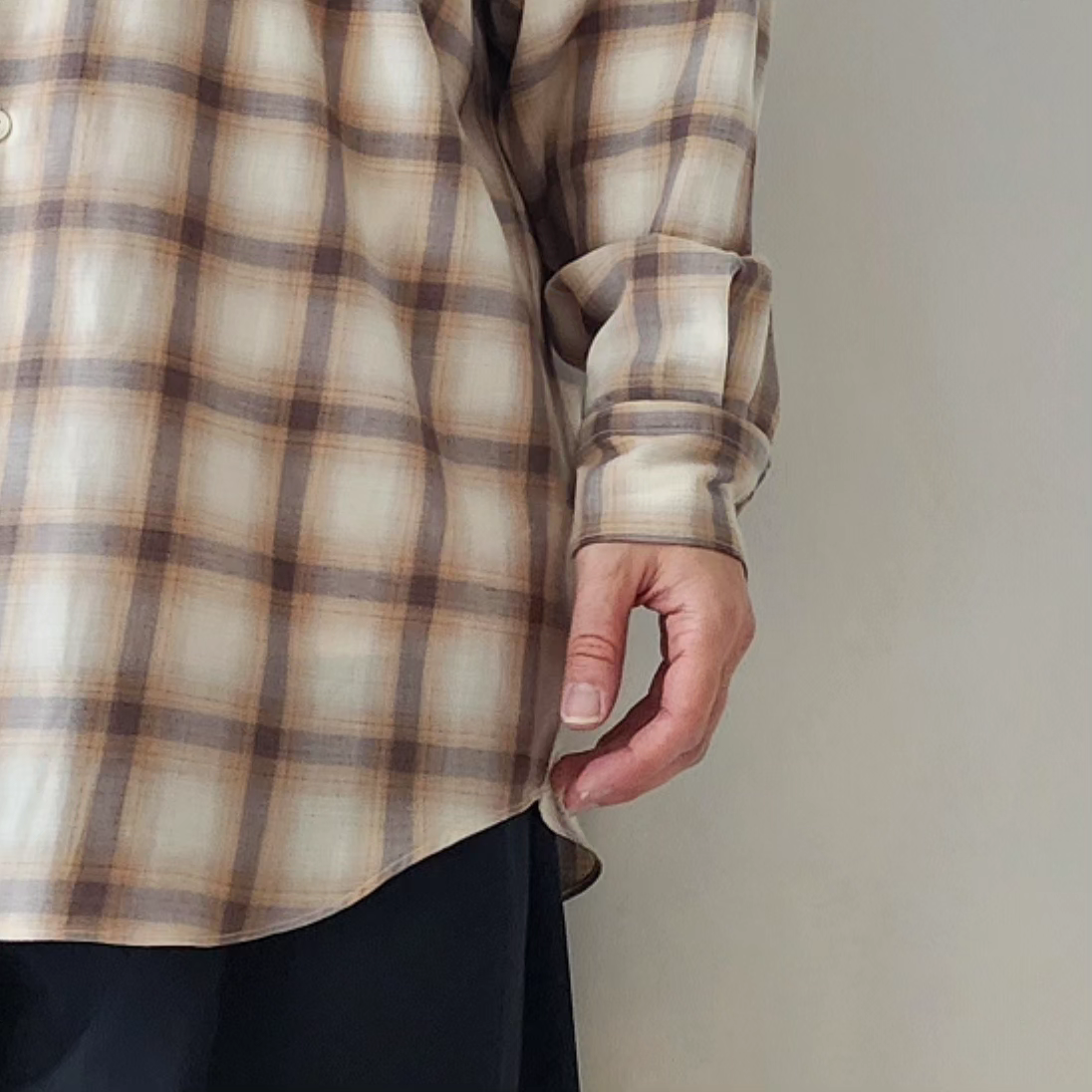 INTERIM / Supima Wool Check Regular Collar Shirt