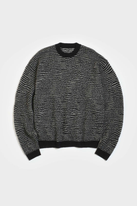 BLANC YM / Crazy Border Mohair Knit 