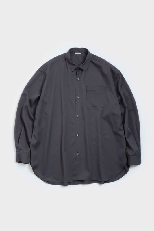 BLANC YM / Wool Gabardine Wide Shirt