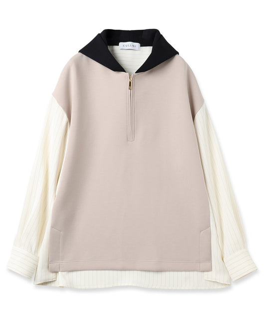 CULLNI / Half zip Bi Color Pullover Hoodie