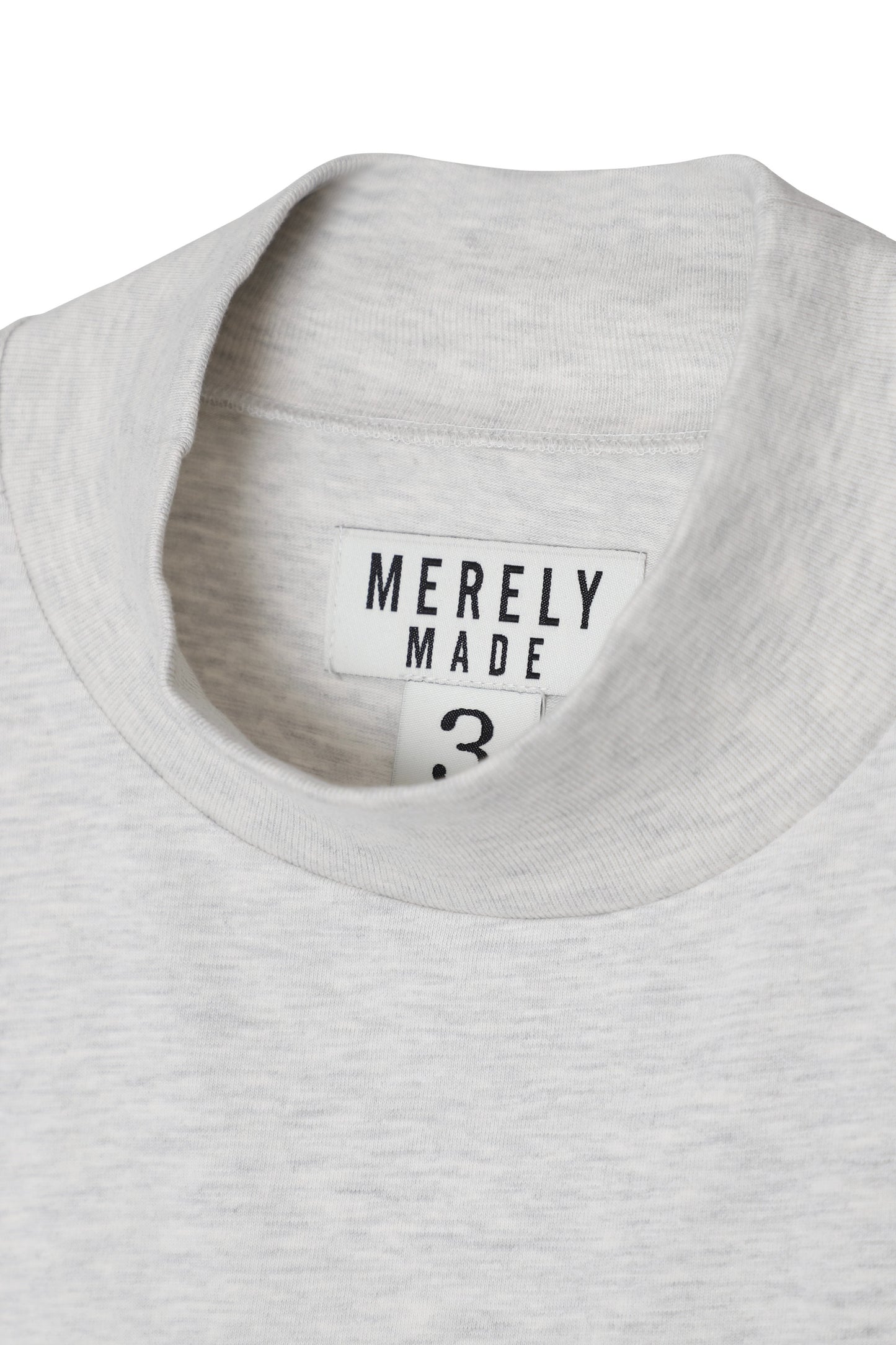 Beige Melange Kayan Mockneck T-Shirt