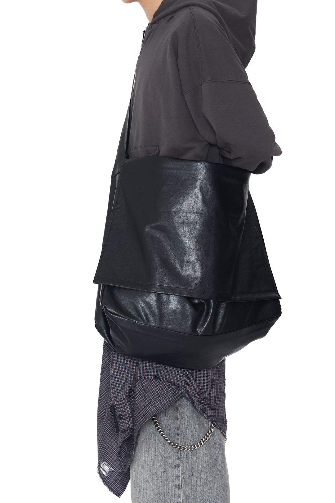 CODA / Black Synthetic Leather Cross Over Bag