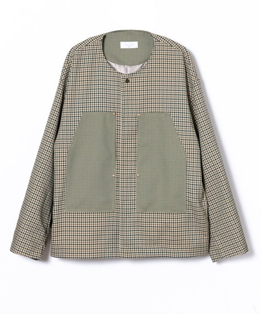 TAUPE / Collarless Work Jacket