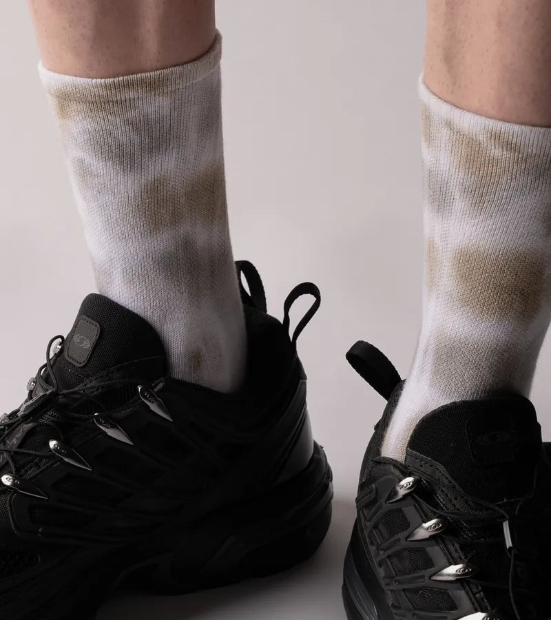 NOZZLEQUIZ / Drip Sand - Spray Dye Crew Casual Socks