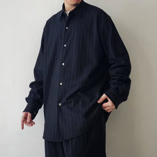 KANEMASA PHIL / 36G Ideal Wool Stripe Shirt