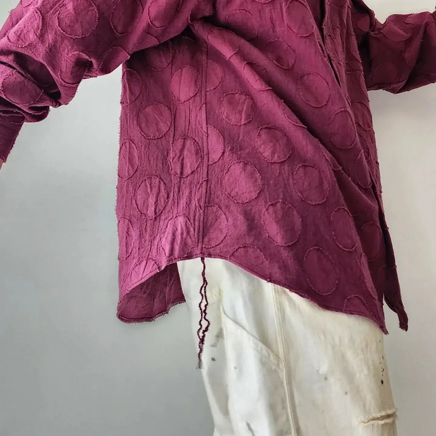Vintage Purple Jacquard Oversize Shirt
