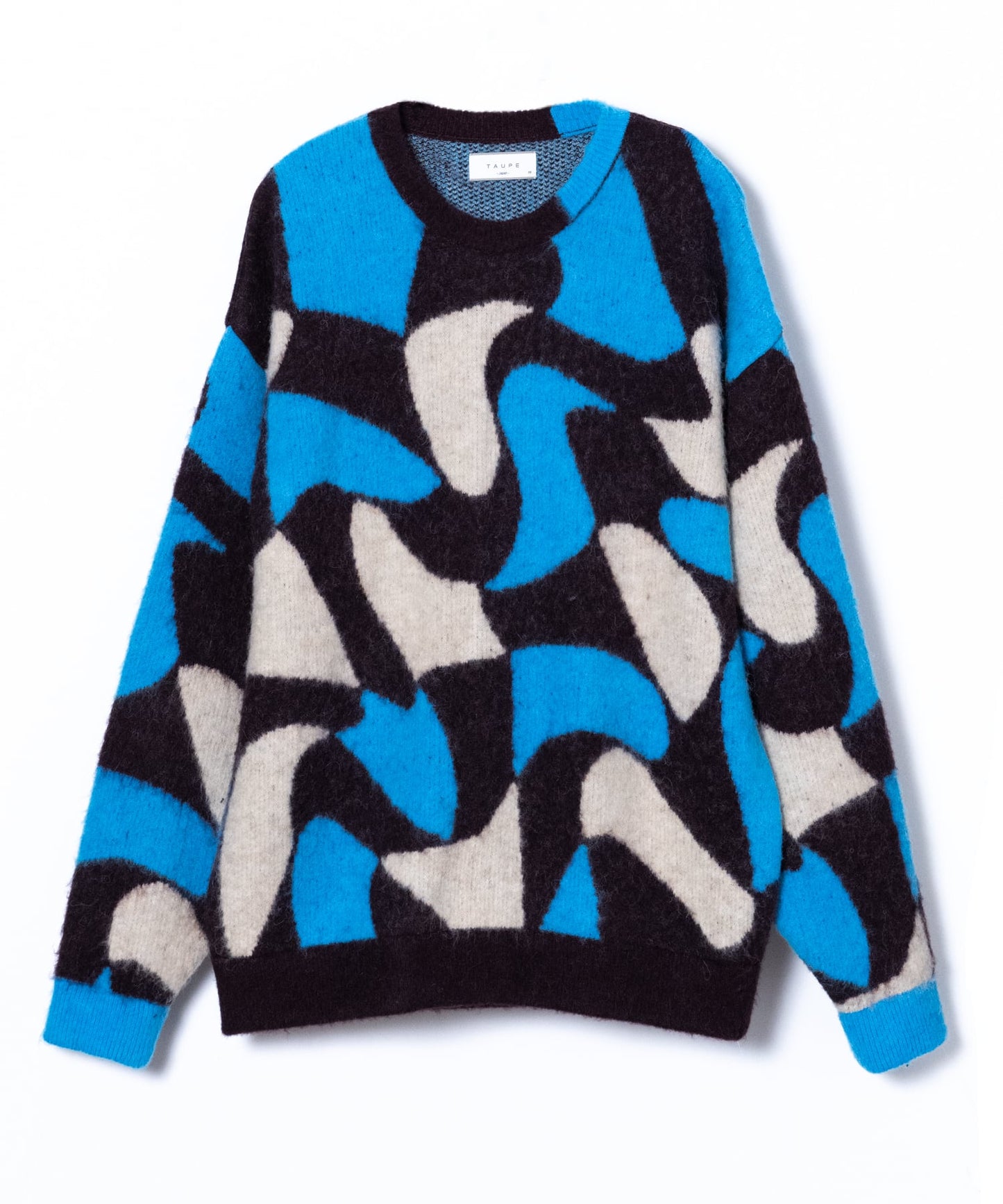TAUPE / Wavy Jq Crew Neck Knit