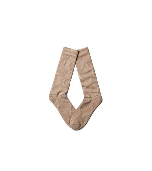 Quilted Brn - Digit No. casual cuff socks