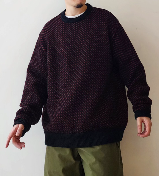 INTERIM / Alpaca Bird's Eye Heavy Crew Sweater