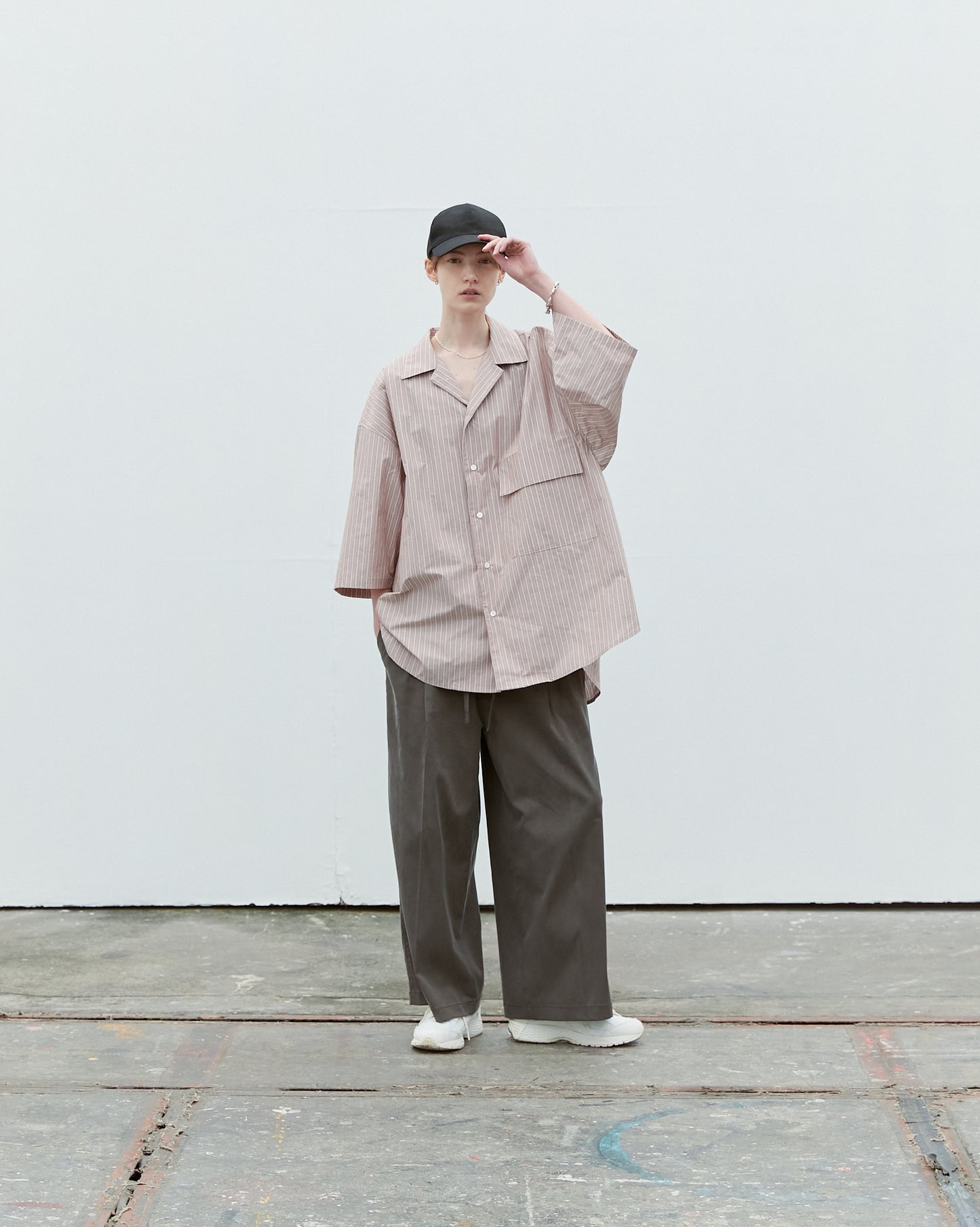 Oversized Stripe Cotton Collar Shirt (RyoTakashima x Tree And Branch)