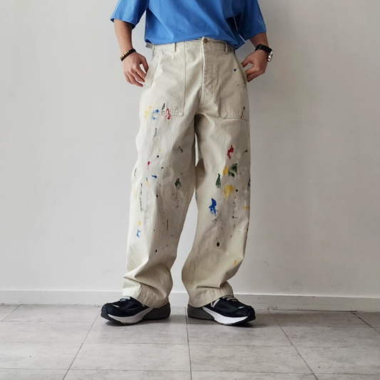 INTERIM / Milk Paint Organic Cotton Hbt Twill Baker Pants