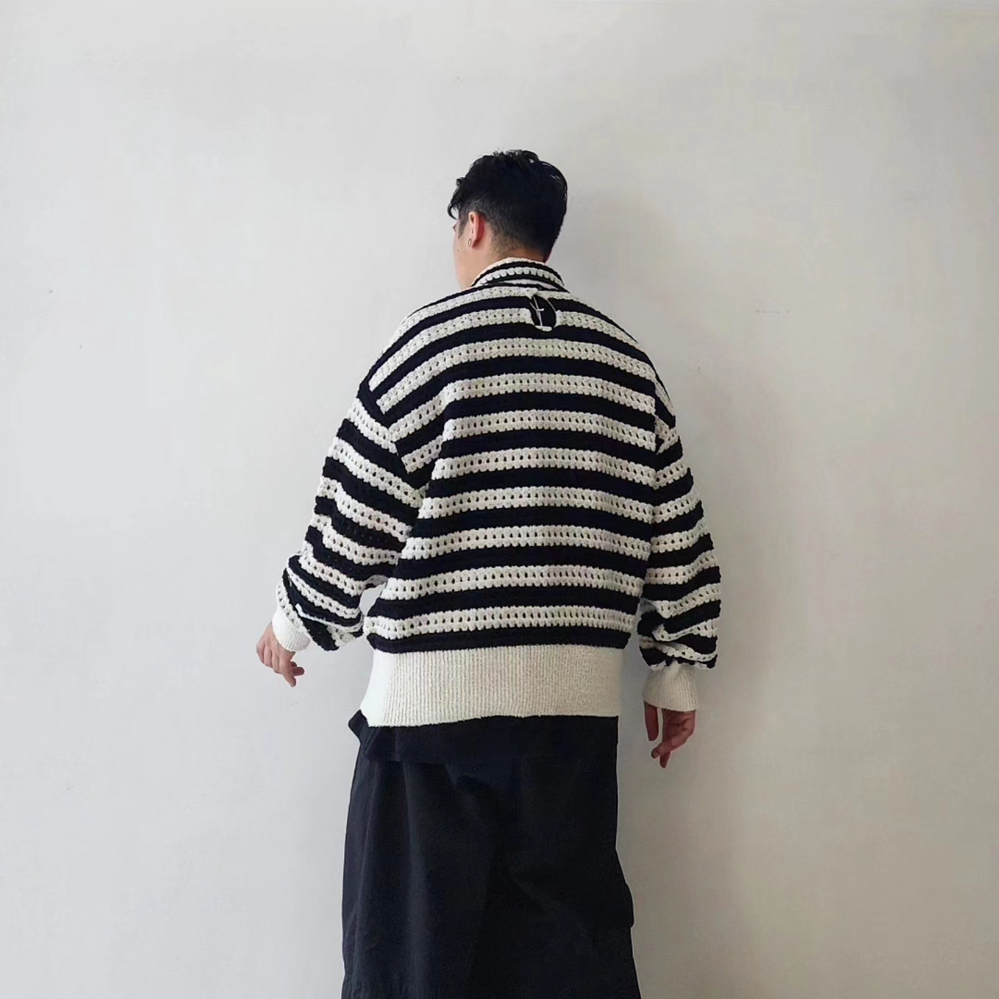 ARE NOT IS / Fluffy WASHI Eyelet Knit Polo