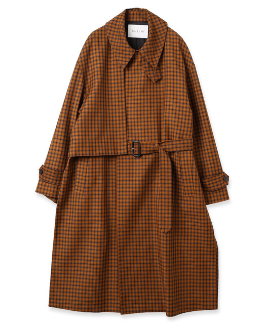 CULLNI / Shetland Check Trench Coat