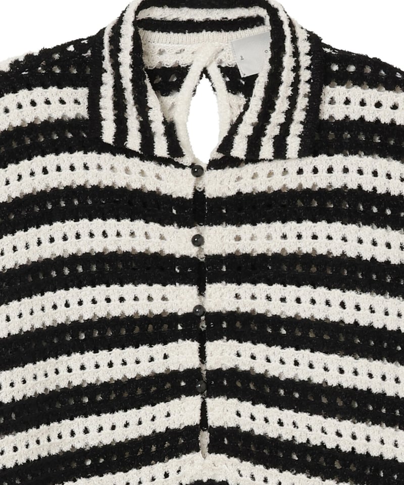 ARE NOT IS / Fluffy WASHI Eyelet Knit Polo