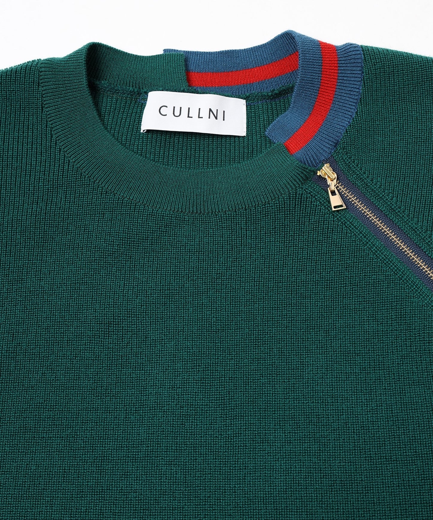 CULLNI / Neck Zip Line Knit