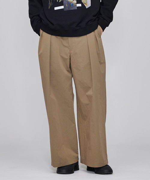 IROQUOIS / High Count Rubber Cloth Wide Chinos