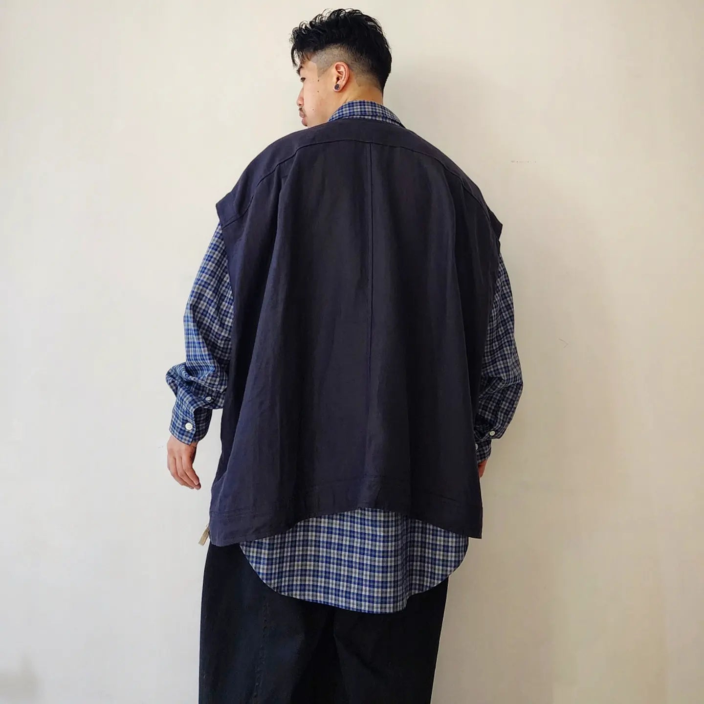 Body Warmer / Dark Grey Dense Herringbone