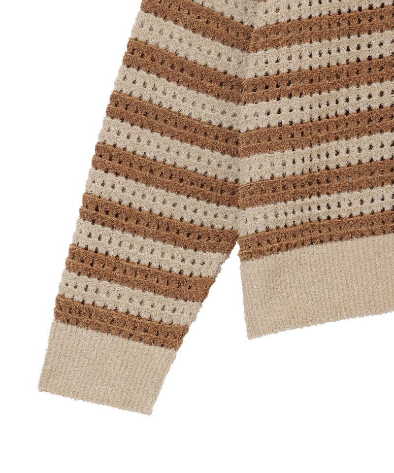 ARE NOT IS / Fluffy WASHI Eyelet Knit Polo