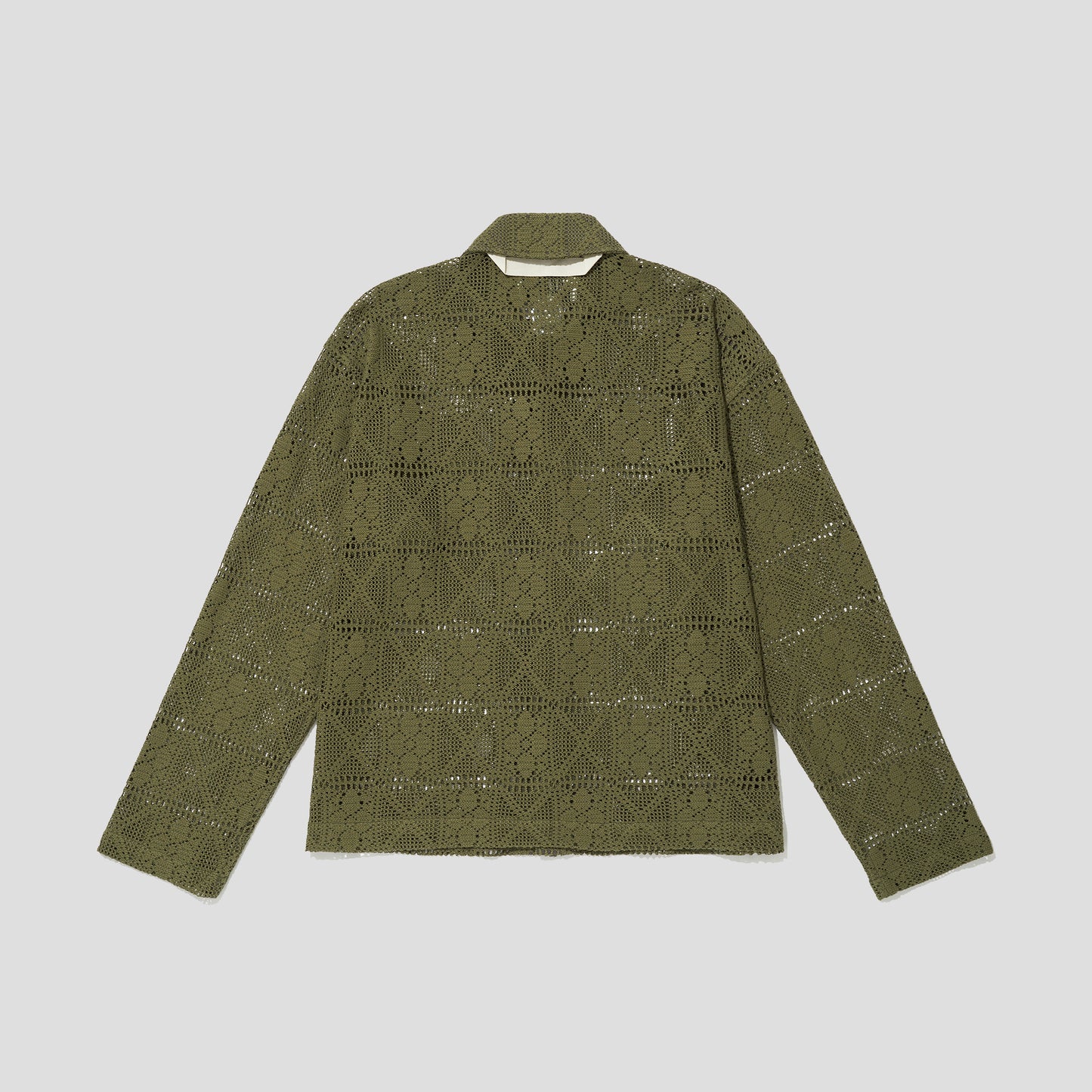 MERELY MADE / Khaki Merely Flower Knitting Lazy Over Shirket