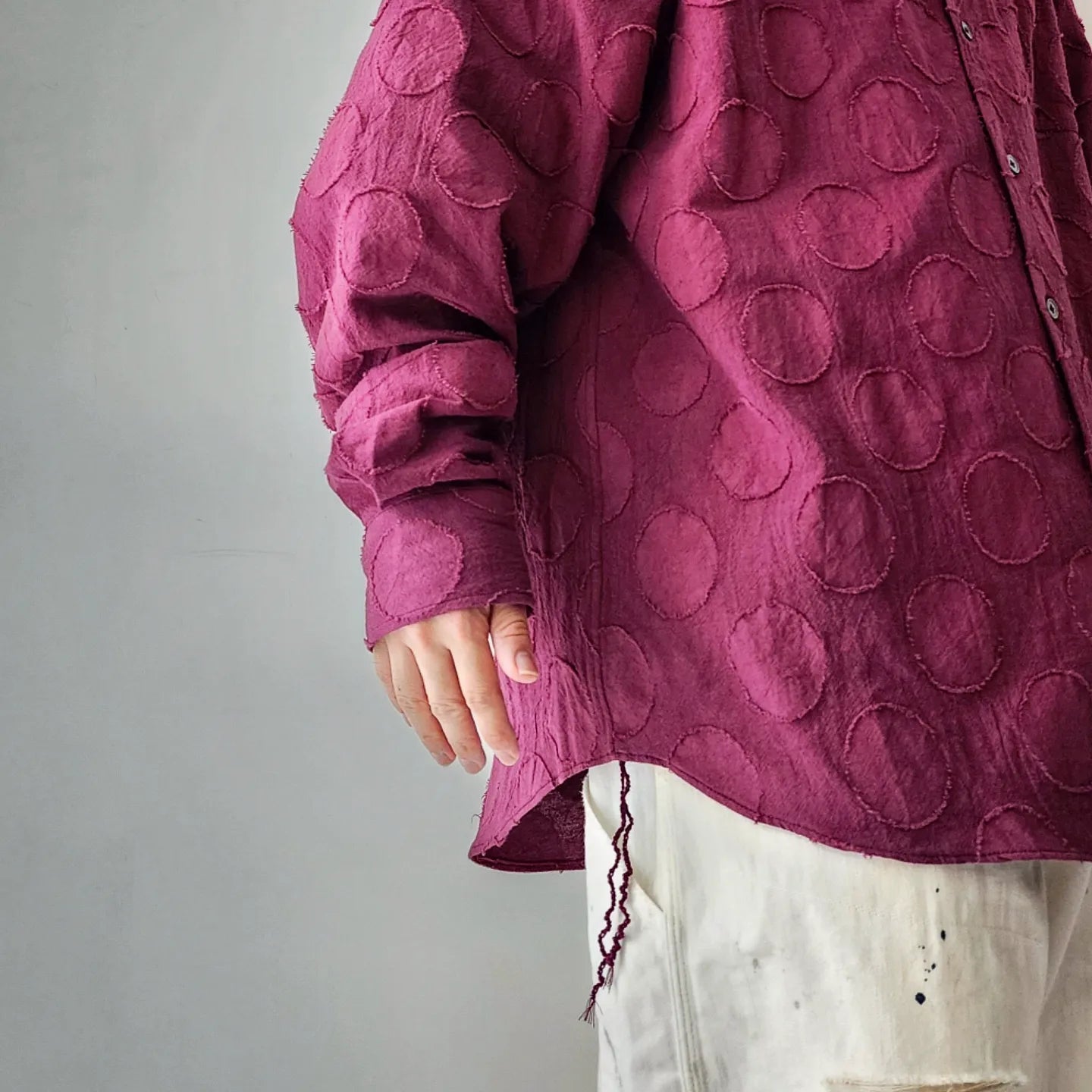 Vintage Purple Jacquard Oversize Shirt