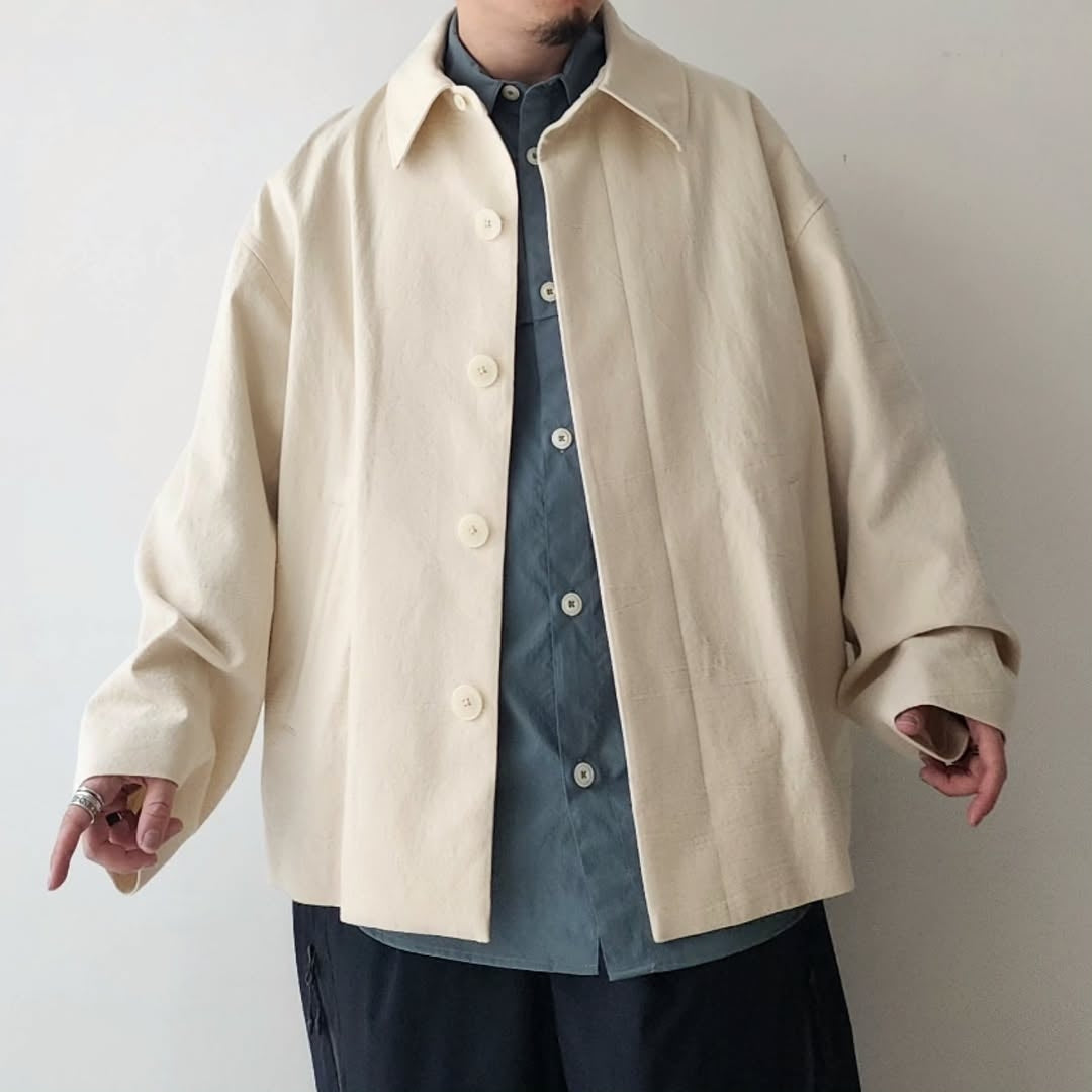 BLANC YM / Oxford Oversize Blouson