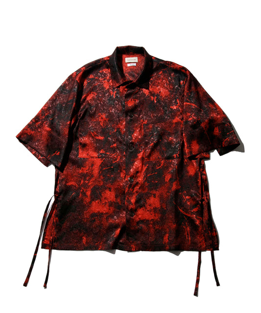 FACTOTUM / Satin Printed Short Sleeve Shirt