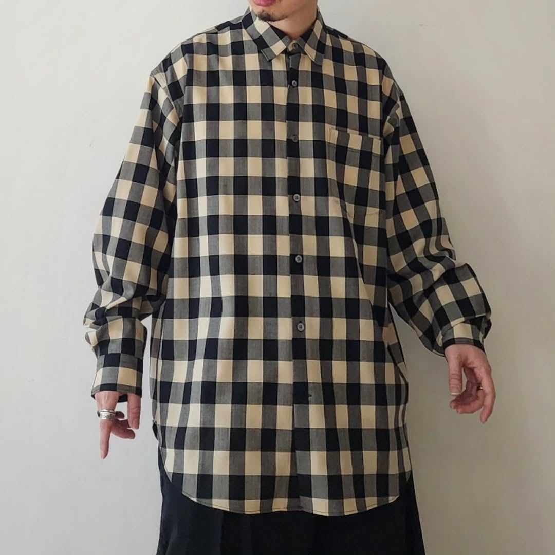 WELLDER / Check Wide Silhouette Shirts