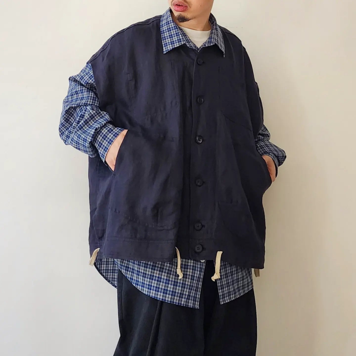 Body Warmer / Dark Grey Dense Herringbone