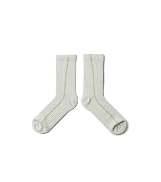 NOZZLEQUIZ / Line Apricot - Flat-sew midcalf socks