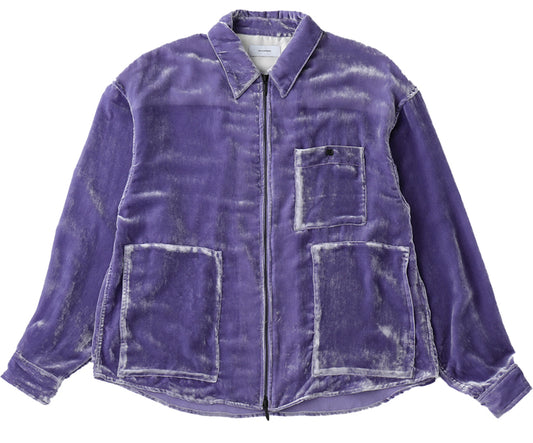 THE JEAN PIERRE / Chambray Velvet Zip Safari Shirt