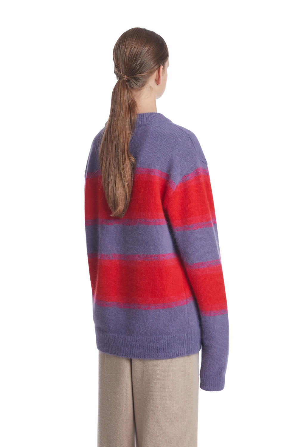 Angora Stripe Knit Sweater