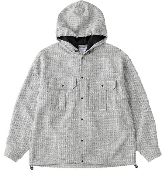 THE JEAN PIERRE / Tweed Hoodie Dove Shirt