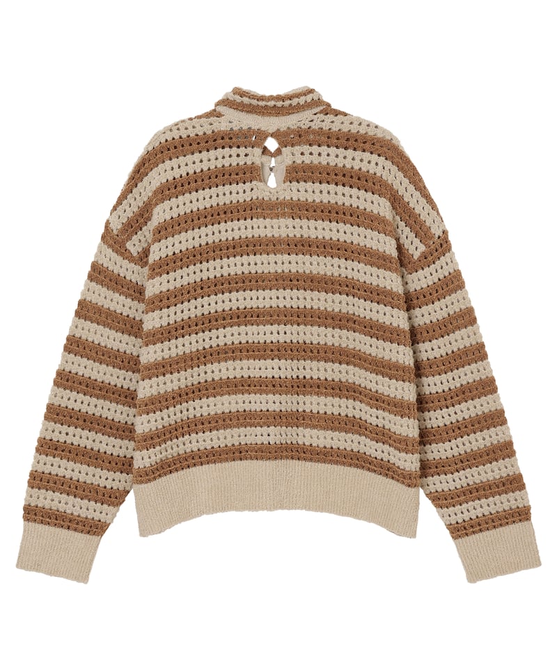 ARE NOT IS / Fluffy WASHI Eyelet Knit Polo