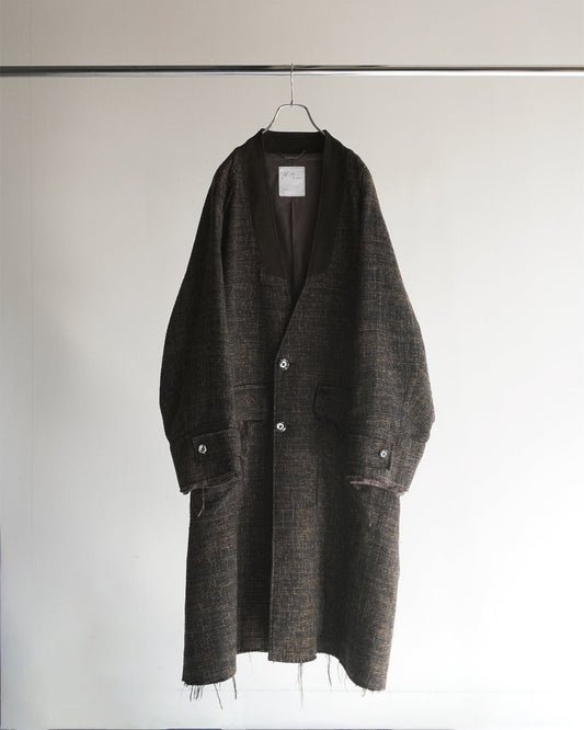 ANCELLM / Tweed Collarless Coat
