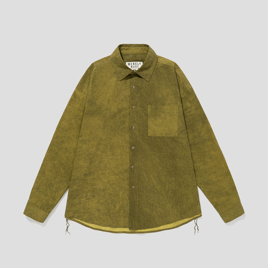 MERELY MADE / Olive Green Merely Natural Dyed Lazy Over Shirt