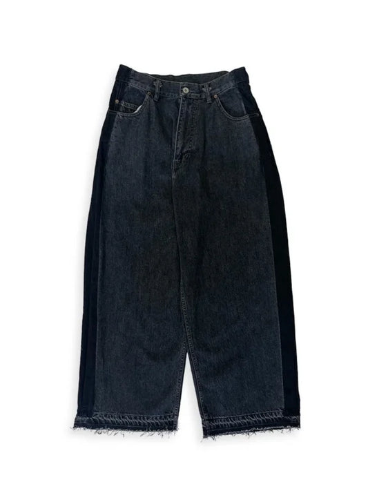 ELEPHANT TRIBAL FABRICS / Side Contrast Denim Pants