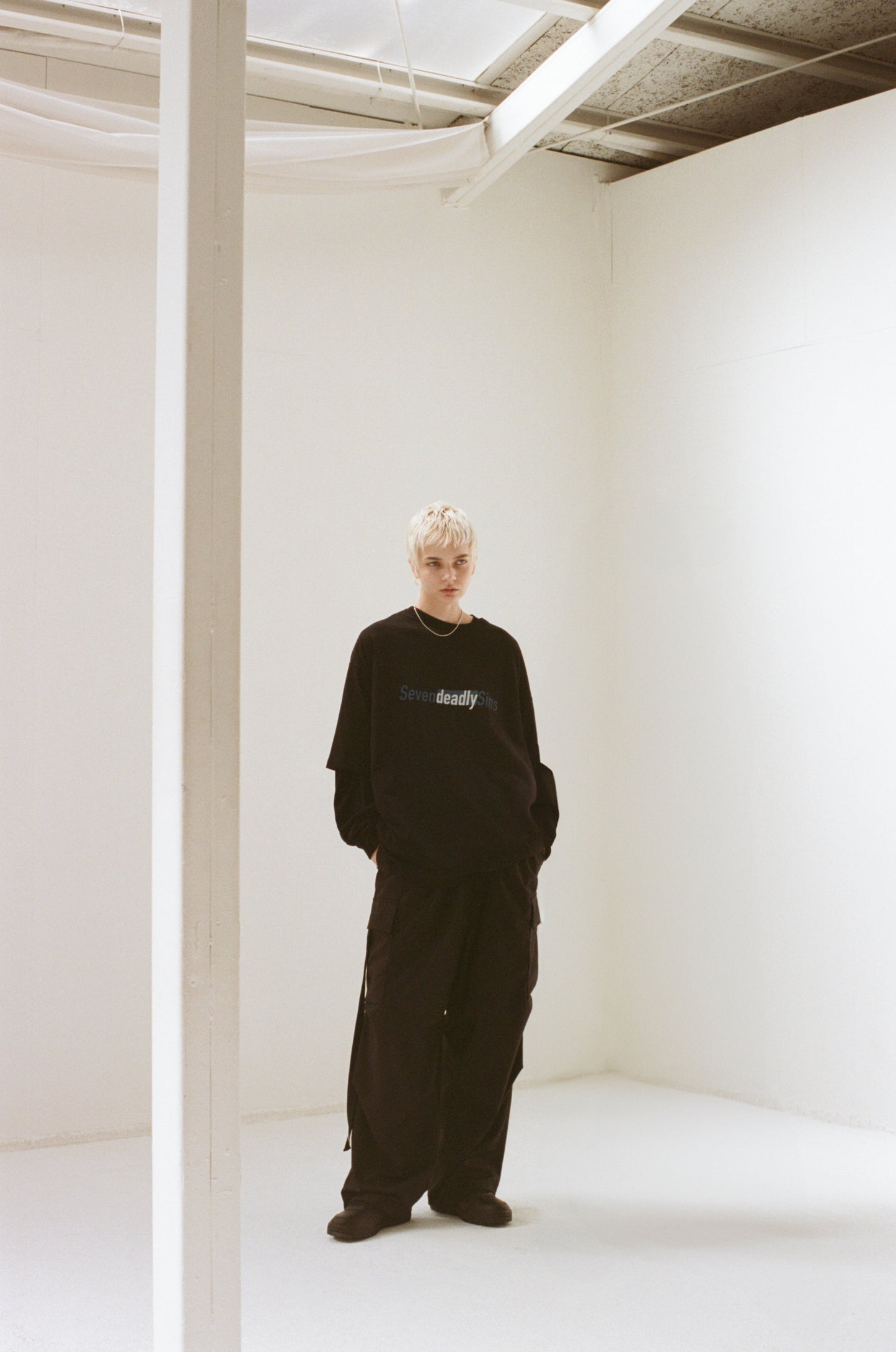 ESSAY / Wool Blend Wide Military Trousers