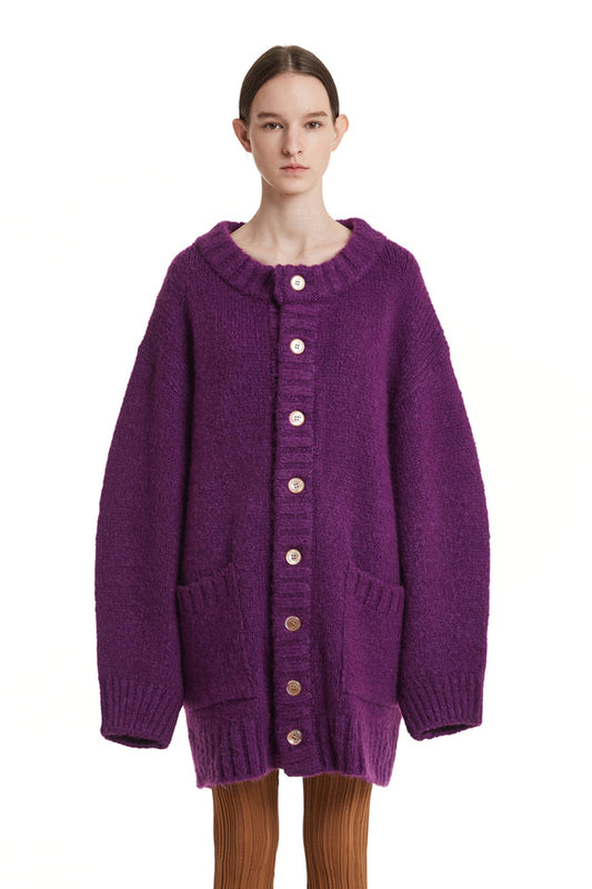 Ballooned Sleeves Cardigan Jacket