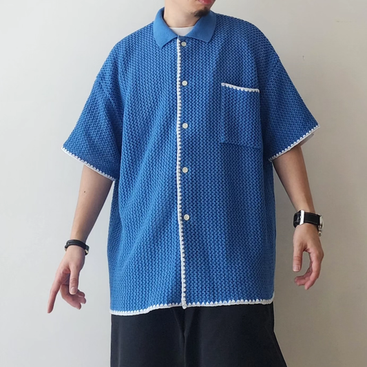 DISCOVERED / Shell Stitch Mesh Knit Shirts