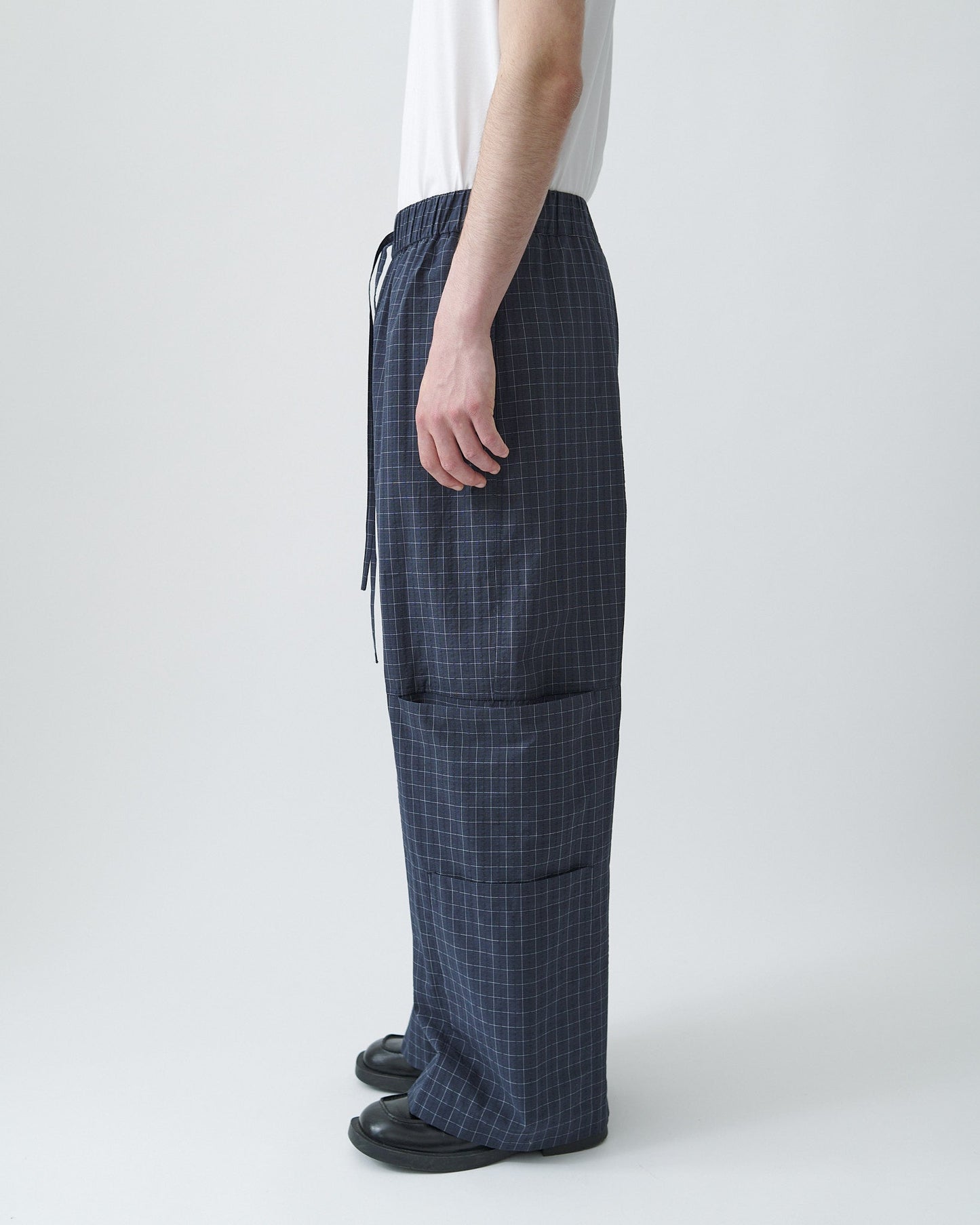 SAGE NATION / Parachute Trouser - Stone Blue Check