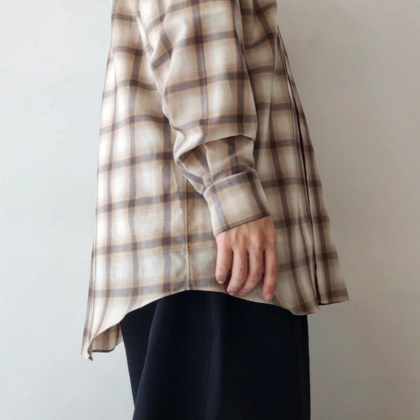 INTERIM / Supima Wool Check Regular Collar Shirt