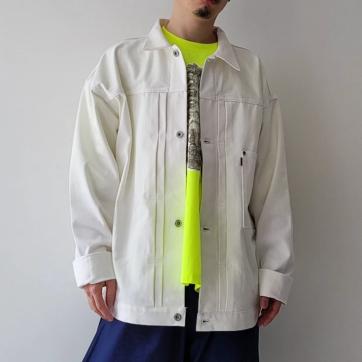 Hyper Big WWII "1st" White Shuttle Denim Jacket