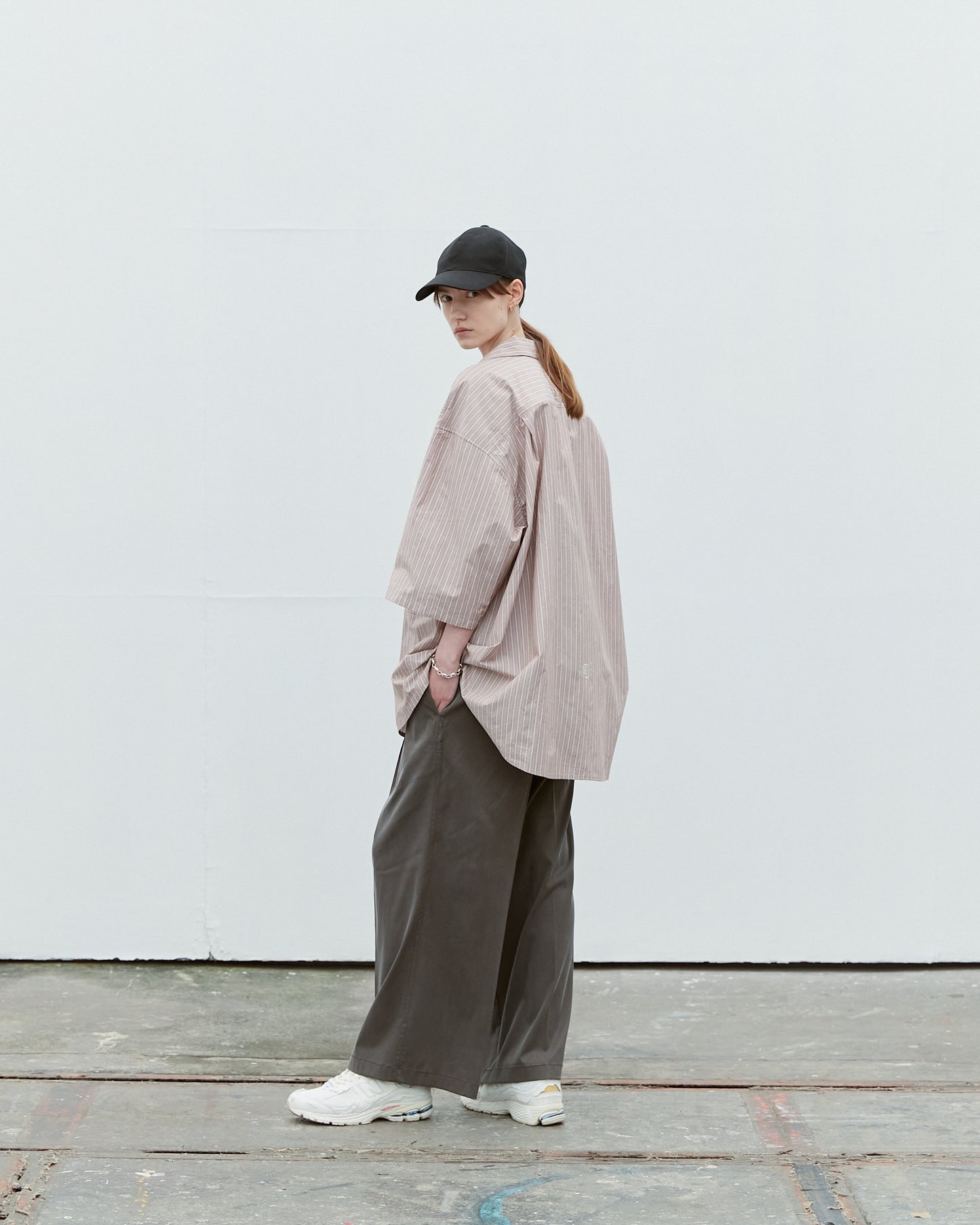 Oversized Stripe Cotton Collar Shirt (RyoTakashima x Tree And Branch)