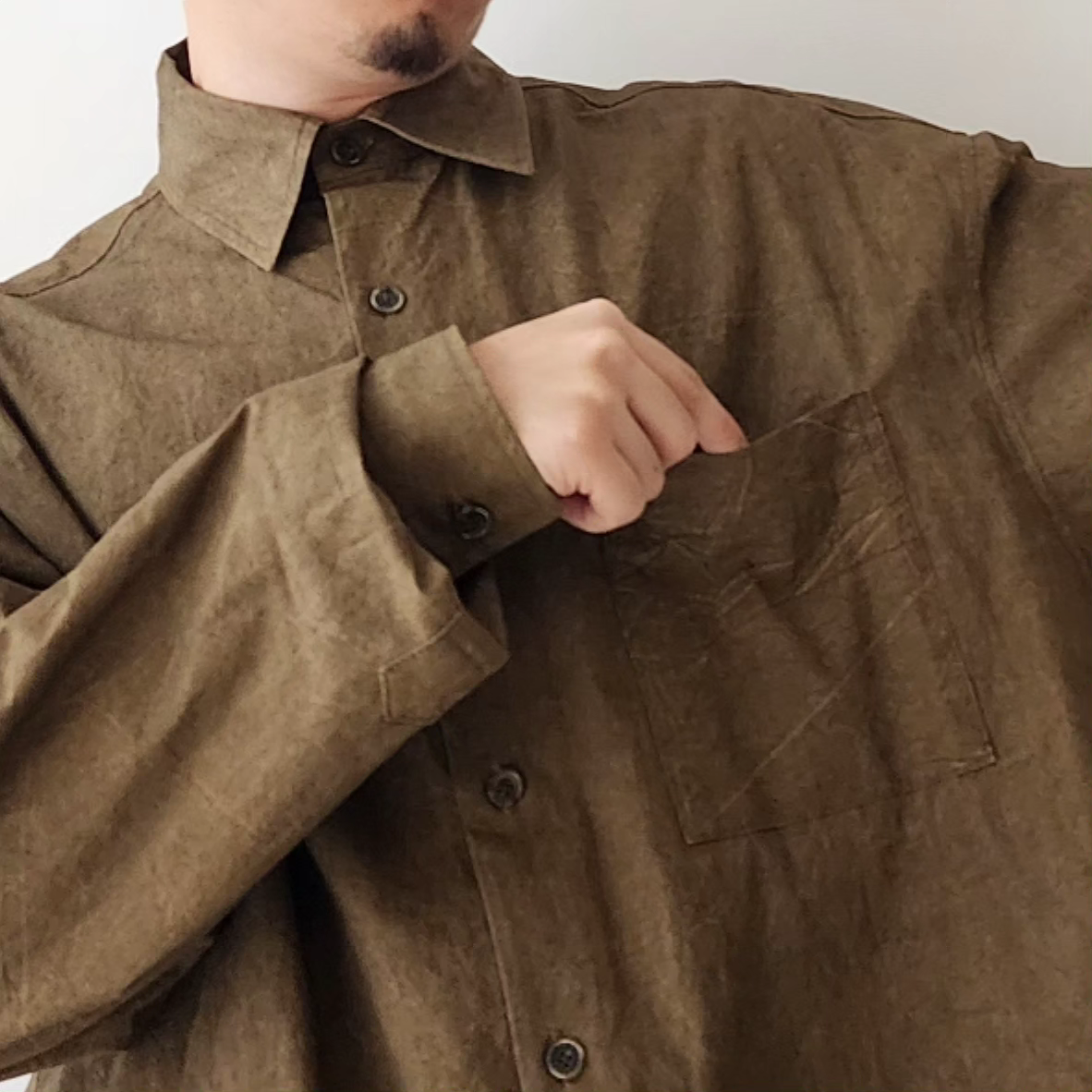 MERELY MADE / Walnut Merely Natural Dyed Lazy Over Shirt